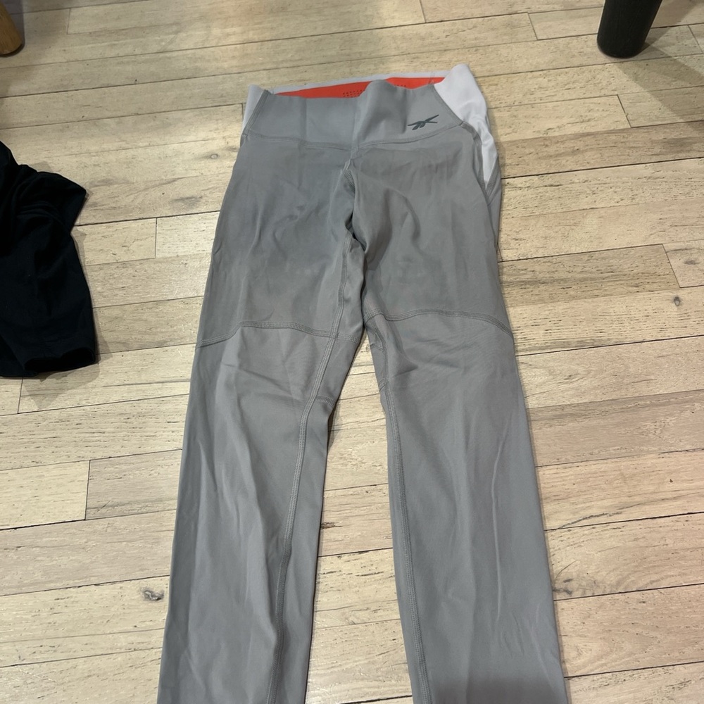 Reebok Gray and Red Performance Leggings